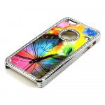 Wholesale iPhone 5 5S Butterfly Diamond Chrome Case (Rainbow MIX)